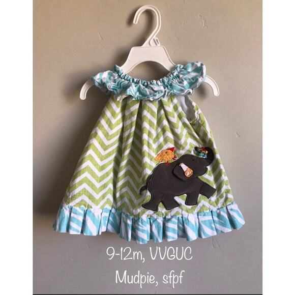 Mudpie Baby Other - Mud Pie Baby Girls Safari Elephant Dress